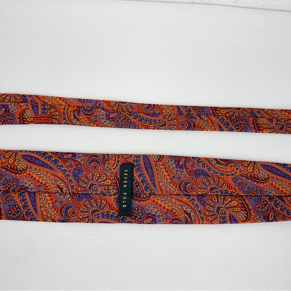 Robert Talbott Seven Fold Limited Edition 2/40 Hand Sewn Paisley Print Silk Tie - Picture 9 of 13